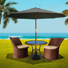 Load image into Gallery viewer, Instahut Outdoor Umbrella Pole Umbrellas 3M W/ Base Garden Stand Deck Charcoal
