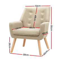 Load image into Gallery viewer, Artiss Fabric Dining Armchair - Beige
