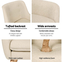 Load image into Gallery viewer, Artiss Fabric Dining Armchair - Beige
