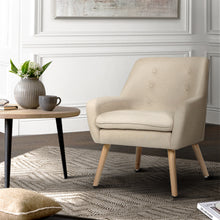Load image into Gallery viewer, Artiss Fabric Dining Armchair - Beige
