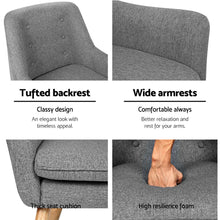 Load image into Gallery viewer, Artiss Fabric Dining Armchair - Grey

