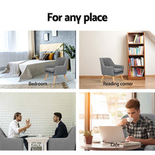 Load image into Gallery viewer, Artiss Fabric Dining Armchair - Grey
