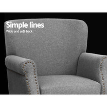 Load image into Gallery viewer, Artiss Armchair Accent Chair Retro Armchairs Lounge Accent Chair Single Sofa Linen Fabric Seat Grey
