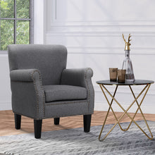 Load image into Gallery viewer, Artiss Armchair Accent Chair Retro Armchairs Lounge Accent Chair Single Sofa Linen Fabric Seat Grey
