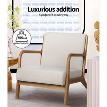 Load image into Gallery viewer, Artiss Armchair Lounge Chair Accent Armchairs Couch Sofa Bedroom Beige Wood
