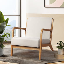 Load image into Gallery viewer, Artiss Armchair Lounge Chair Accent Armchairs Couch Sofa Bedroom Beige Wood
