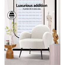 Load image into Gallery viewer, Artiss Armchair Lounge Chair Armchairs Accent Arm Chairs Sherpa Boucle White
