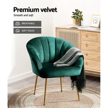 Load image into Gallery viewer, Artiss Armchair Lounge Chair Accent Armchairs Chairs Velvet Sofa Green Couch
