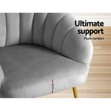 Load image into Gallery viewer, Artiss Armchair Lounge Chair Armchairs Accent Chairs Grey Velvet Sofa Couch

