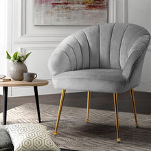 Load image into Gallery viewer, Artiss Armchair Lounge Chair Armchairs Accent Chairs Grey Velvet Sofa Couch

