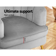 Load image into Gallery viewer, Artiss Armchair Lounge Accent Chair Armchairs Sofa Chairs Velvet Grey Couch
