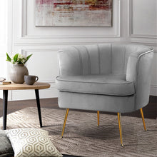 Load image into Gallery viewer, Artiss Armchair Lounge Accent Chair Armchairs Sofa Chairs Velvet Grey Couch
