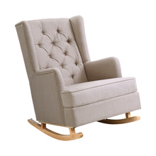 Load image into Gallery viewer, Artiss Rocking Armchair Feedining Chair Fabric Armchairs Lounge Recliner Beige
