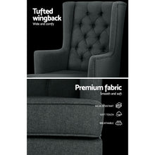 Load image into Gallery viewer, Artiss Rocking Armchair Feeding Chair Fabric Armchairs Lounge Recliner Charcoal
