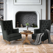 Load image into Gallery viewer, Artiss Rocking Armchair Feeding Chair Fabric Armchairs Lounge Recliner Charcoal
