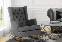 Load image into Gallery viewer, Artiss Rocking Armchair Feeding Chair Linen Fabric Armchairs Lounge Retro Grey
