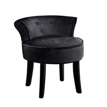 Load image into Gallery viewer, Artiss Velvet Vanity Stool Backrest Stools Dressing Table Chair Makeup Bedroom Black
