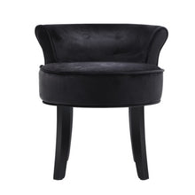 Load image into Gallery viewer, Artiss Velvet Vanity Stool Backrest Stools Dressing Table Chair Makeup Bedroom Black
