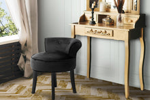 Load image into Gallery viewer, Artiss Velvet Vanity Stool Backrest Stools Dressing Table Chair Makeup Bedroom Black
