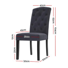 Load image into Gallery viewer, Artiss Set of 2 Dining Chairs French Provincial Kitchen Cafe Fabric Padded High Back Pine Wood Grey

