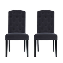 Load image into Gallery viewer, Artiss Set of 2 Dining Chairs French Provincial Kitchen Cafe Fabric Padded High Back Pine Wood Grey
