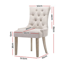 Load image into Gallery viewer, Artiss Set of 2 Dining Chair Beige CAYES French Provincial Chairs Wooden Fabric Retro Cafe

