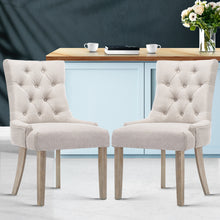 Load image into Gallery viewer, Artiss Set of 2 Dining Chair Beige CAYES French Provincial Chairs Wooden Fabric Retro Cafe
