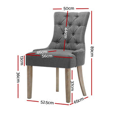 Load image into Gallery viewer, Artiss Set of 2 Dining Chair CAYES French Provincial Chairs Wooden Fabric Retro Cafe
