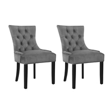 Load image into Gallery viewer, Artiss Set of 2 Dining Chairs French Provincial Retro Chair Wooden Velvet Fabric Grey
