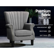 Load image into Gallery viewer, Artiss Upholstered Fabric Armchair Accent Tub Chairs Modern seat Sofa Lounge Grey
