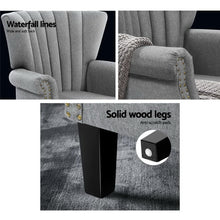 Load image into Gallery viewer, Artiss Upholstered Fabric Armchair Accent Tub Chairs Modern seat Sofa Lounge Grey
