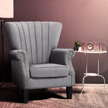Load image into Gallery viewer, Artiss Upholstered Fabric Armchair Accent Tub Chairs Modern seat Sofa Lounge Grey
