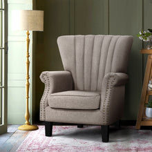 Load image into Gallery viewer, Artiss Armchair Lounge Chair Accent Chairs Armchairs Fabric Single Sofa Beige
