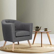 Load image into Gallery viewer, Artiss ADORA Armchair Tub Chair Single Accent Armchairs Sofa Lounge Fabric Grey
