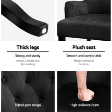 Load image into Gallery viewer, Artiss Dining Chairs French Provincial Chair Velvet Fabric Timber Retro Black
