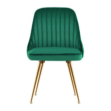Load image into Gallery viewer, Artiss Set of 2 Dining Chairs Retro Chair Cafe Kitchen Modern Metal Legs Velvet Green
