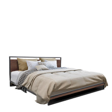 Load image into Gallery viewer, Milano Decor Azure Bed Frame With Headboard Black Wood Steel Platform Bed - Single - Black
