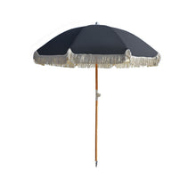 Load image into Gallery viewer, Havana Outdoors Beach Umbrella Portable 2 Metre Fringed Garden Sun Shade Shelter - Black
