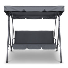 Load image into Gallery viewer, Milano Outdoor Swing Bench Seat Chair Canopy Furniture 3 Seater Garden Hammock - Grey

