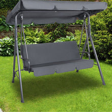 Load image into Gallery viewer, Milano Outdoor Swing Bench Seat Chair Canopy Furniture 3 Seater Garden Hammock - Grey
