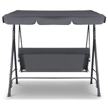 Load image into Gallery viewer, Milano Outdoor Swing Bench Seat Chair Canopy Furniture 3 Seater Garden Hammock - Grey
