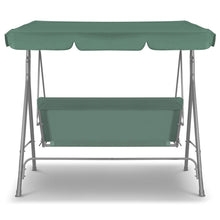 Load image into Gallery viewer, Milano Outdoor Swing Bench Seat Chair Canopy Furniture 3 Seater Garden Hammock - Dark Green
