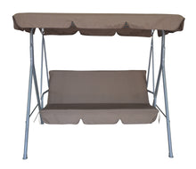 Load image into Gallery viewer, Milano Outdoor Swing Bench Seat Chair Canopy Furniture 3 Seater Garden Hammock - Coffee
