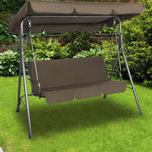 Load image into Gallery viewer, Milano Outdoor Swing Bench Seat Chair Canopy Furniture 3 Seater Garden Hammock - Coffee

