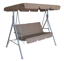 Load image into Gallery viewer, Milano Outdoor Swing Bench Seat Chair Canopy Furniture 3 Seater Garden Hammock - Coffee
