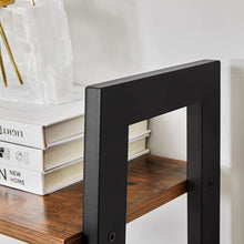 Load image into Gallery viewer, Rustic brown and black steel Metal Frame 4 Tier bookshelf
