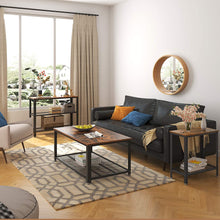 Load image into Gallery viewer, Industrial Side Table 2-Tier With Mesh and Metal Frame Rustic Brown
