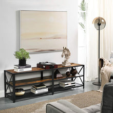 Load image into Gallery viewer, TV Stand for 60-Inch TV with Industrial Style Steel Frame Rustic Brown and Black

