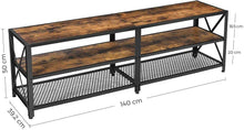 Load image into Gallery viewer, TV Stand for 60-Inch TV with Industrial Style Steel Frame Rustic Brown and Black

