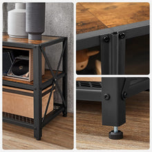 Load image into Gallery viewer, TV Stand for 60-Inch TV with Industrial Style Steel Frame Rustic Brown and Black
